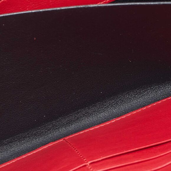 Saint Laurent Red Leather Monogram Zip Around Wallet - Picture 2 of 4